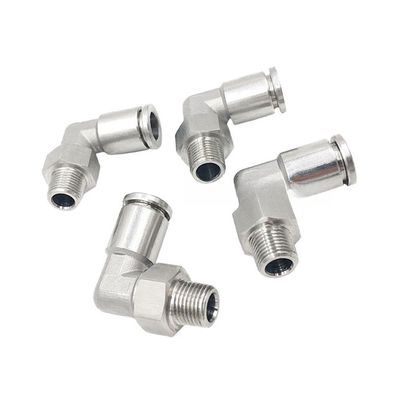 Đẩy vào linh kiện khí nén SUS 316L 90 độ góc phải ống khớp KQG2L06-01S
