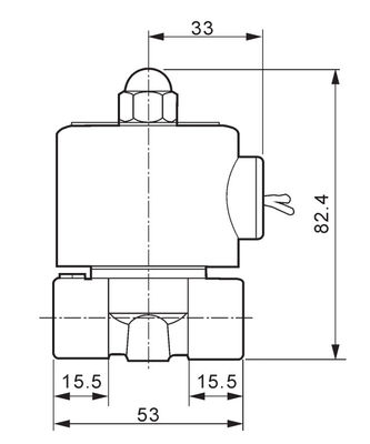 2W040-10 Ventil điện cực hoạt động trực tiếp 2 cách đồng 3/8 inch