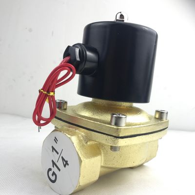 Thông thường mở 2W350-35 1 1/4 Inch Pure Brass Solenoid Valve Water Air Valve NO