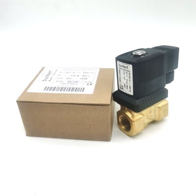 Burkert 00221654 6213 Loại G1/2 2/2 Khóa bình thường 1.3 lỗ dòng chảy, EPDM niêm phong -30 ~ + 90 ° C Cơ quan van đồng DC24V 8W 0-10bar