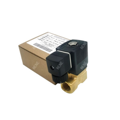 00126202 Burkert Solenoid Valve G1/8 2.5 Flow Hole AC24V 8W 6014 D Thân van đồng mở bình thường 32 * 32 0~6bar