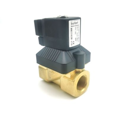 00125370 van điện tử burkert 6014 C trực tiếp hoạt động kết nối tấm đáy bình thường đóng 2.0 lỗ dòng chảy AC220V 8W Bụi van đồng 0 ~ 10bar