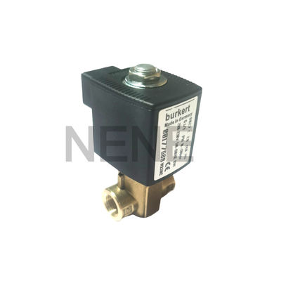 Burkert Solenoid 6013 Type Direct Acting 00134243 2/2 Khóa bình thường G1/8 Inch 2.5 Flow Hole FKM Seal 220VAC 8W 0~16bar