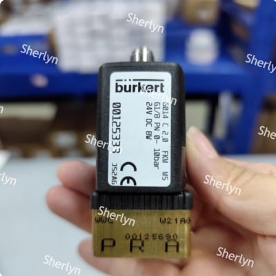 Van điện từ hai vị trí ba ngả Burkert 00125334, dòng 6014, loại C, thường đóng, thân van bằng đồng thau G1/8
