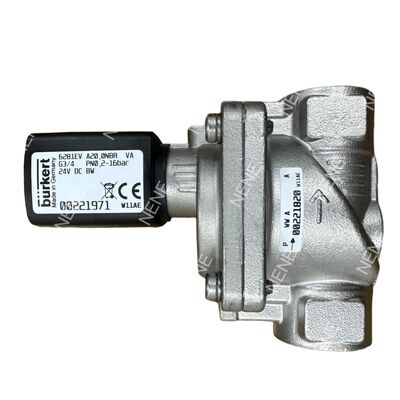 Industrial G3/8 Solenoid Valve BURKERT Type 6281 00322514 2/2 Thường đóng thân đồng FKM Seal 10.0 Flow Oriffice DC24V 8W 0.2-16bar 0 đến +120 °C
