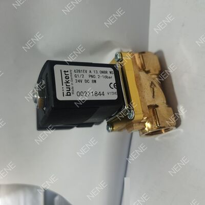 Van điện tử nhỏ gọn BURKERT loại 6281 00322511 G1/4 Cổng 2/2 Cách đóng bình thường thân đồng FKM Seal 10.0 lỗ DC24V 8W 0.2-16bar 0 đến +120 °C