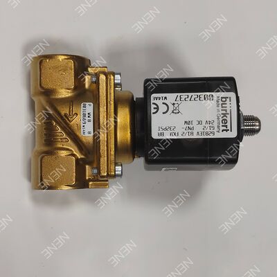 Van điện từ lỗ lớn nhiệt độ cao BURKERT Loại 6281 00221879 G3/4 2/2 NC Thân đồng thau Gioăng FKM Lỗ 20.0 Lưu lượng AC220V 8W 0.2-16bar 0 đến +120°C