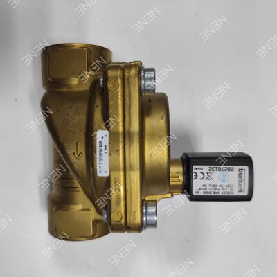 Van điện từ lỗ lớn nhiệt độ cao BURKERT Loại 6281 00221879 G3/4 2/2 NC Thân đồng thau Gioăng FKM Lỗ 20.0 Lưu lượng AC220V 8W 0.2-16bar 0 đến +120°C