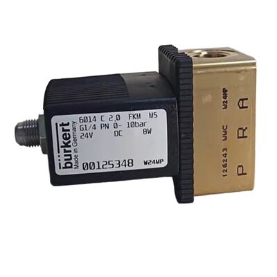 Burkert 00125301 Van điện điện điện công nghiệp, Cổng G1/4 Inch, 3.0 Flow Oriffice, FKM Sealed Brass Housing, 24V DC Power 8W, 0 ~ 6bar Ứng dụng áp suất thấp