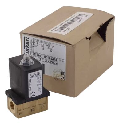 Van điện từ Burkert 6013 Loại 2/2 NC 00134241, Ren G1/8, Lỗ thông hơi 2.5, Màng FKM, Vỏ đồng thau, 24V AC, Áp suất làm việc 0~16bar