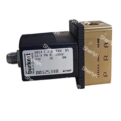 Van Solenoid 2/2 Cửa Đóng Thường Trực Tiếp, Burkert 6013 00126092, Ren G1/8, Lỗ 3.0mm, Thân Đồng, Gioăng FKM, 24VAC 8W, 0-10bar