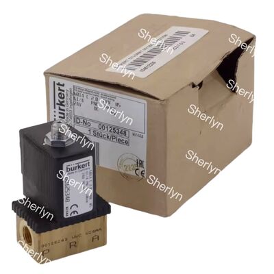 Burkert 00134240 Solenoid Valve 6013 Direct Acting G1/8 2/2 NC 2.5mm lỗ FKM Seal Brass Body 24VDC 8W 0-10bar