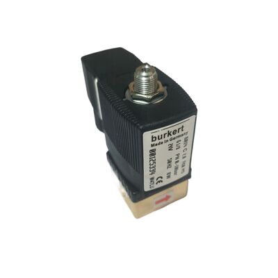 Van điện từ Burkert 6013 Loại 2/2 NC 00134241, Ren G1/8, Lỗ thông hơi 2.5, Màng FKM, Vỏ đồng thau, 24V AC, Áp suất làm việc 0~16bar