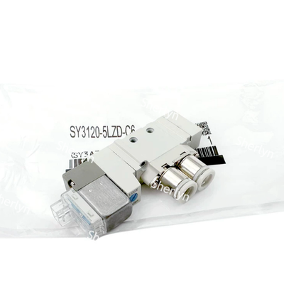 Van điện từ thí điểm cuộn dây kép có thể điều chỉnh được M5 SMC SY3220-6LZD-M5 DC12V cho thiết bị phân phối SMT chính xác