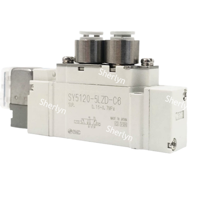 Máy gắn đa chiều tương thích SMC SY3120-5LZD-C6 C6 Port Solenoid Valve Drives Pneumatic Grippers of Assembly Fixtures