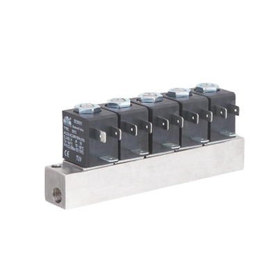FKM Seal Ring 1-Inlet-6-Outlet 2V025-06-6F Solenoid Valve Manifold và 2V025-06-7F 1-Inlet-7-Outlet