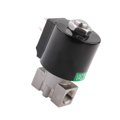 8.7AAS025B Thép không gỉ 304 van không khí 3/8 1/4 3/8 kích thước cổng PTFE vật liệu niêm phong lỗ kích thước 2,5mm 24VAC điện áp