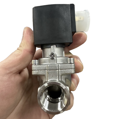 Van điện từ màng servo Burkert loại 6281 00323973 00323975 Ren cái G1/2 2/2 NC có chức năng điều khiển bằng tay Thân van bằng thép không gỉ Gioăng FKM Lưu lượng 13.0 DC24V AC220V