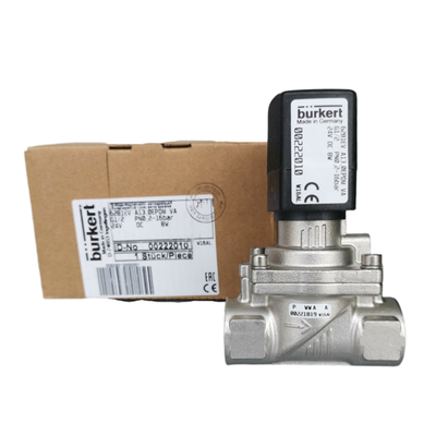 Burkert Type 6281 2/2 NO Servo Solenoid Valve 00322547 00322548 00322549 00322550 00322551 00322552 G1/4 G3/8 Thread Stainless Steel Body FKM Seal 10.0 Flow Oriffice 8W Coil DC24V / AC24V / AC220V