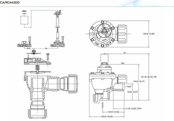 Van điện từ CA45DD RCA45DD Van điện từ xung 1.5 inch Đai ốc khóa RCAC45T010-305