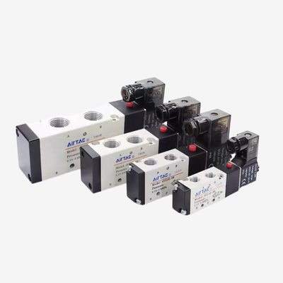 Airtac 4V210-08 Single Valve Body 5/2 Way Pneumatic Directional Valve 1/4 Inch Thread Port Aluminum Alloy Sliding Spool For Separate Coil Assembly Replacement