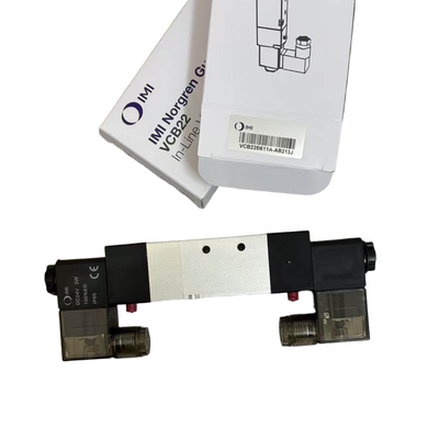 Van điện từ trung tâm đóng 5/3 NORGREN VCB22B611A-AB213J G1/4 24VDC Van định vị hai van điện từ cho kẹp nổi Cổng 5 Vị trí 3