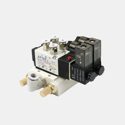 Bộ van điện từ đa trạm Airtac 4V310-08 2 / 3 / 4 / 5 / 6 vị trí Nhóm van tích hợp Bên trong cho mạch khí nén đa kênh