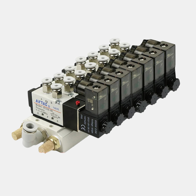 Van điều khiển khí nén Airtac 4V210-08, 7 đến 10 trạm, lưu lượng ngắn, rò rỉ khí thấp cho hệ thống điều khiển khí đa kênh