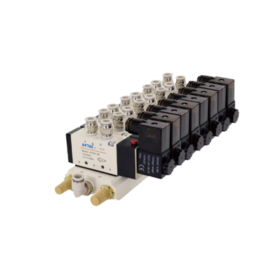 Van điều khiển khí nén Airtac 4V210-08, 7 đến 10 trạm, lưu lượng ngắn, rò rỉ khí thấp cho hệ thống điều khiển khí đa kênh