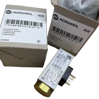 Công tắc áp suất ren G1/4 0.5-8bar NORGREN 0880323 Màn hình áp suất cho đường ống chất lỏng máy công cụ