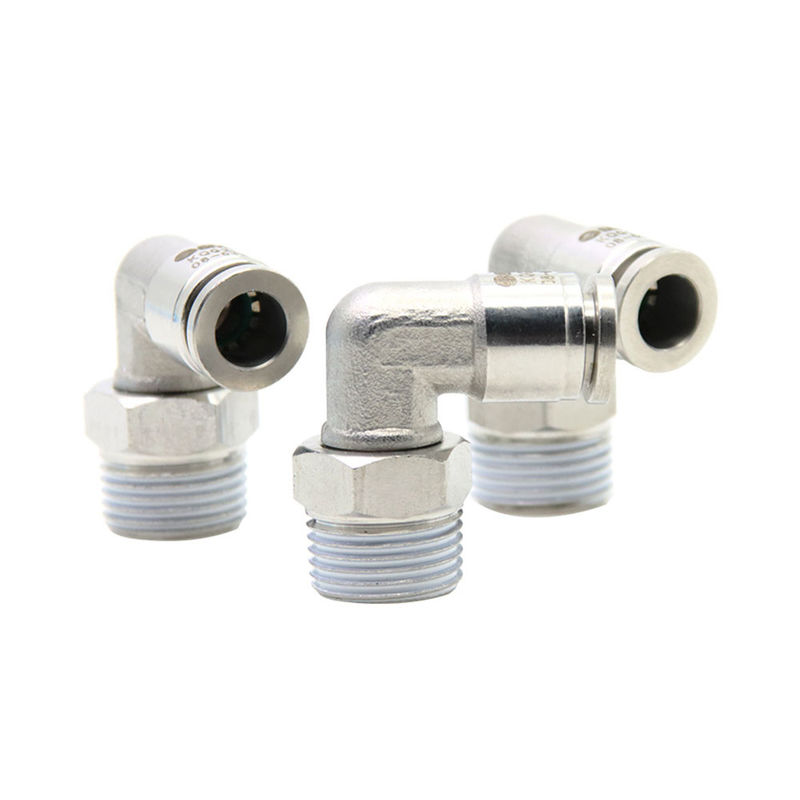 Đẩy vào linh kiện khí nén SUS 316L 90 độ góc phải ống khớp KQG2L06-01S