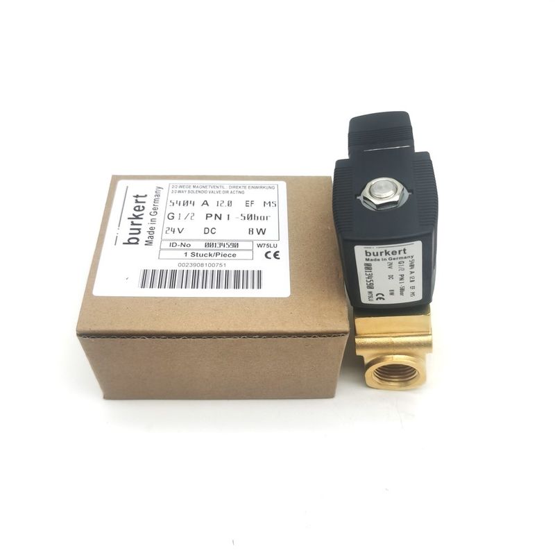 Burkert 00132865 AC24V Solenoid Valve Direct Acting G1/8 6014 C Thông thường đóng 0 ~ 25bar 3/2 Way Brass Body