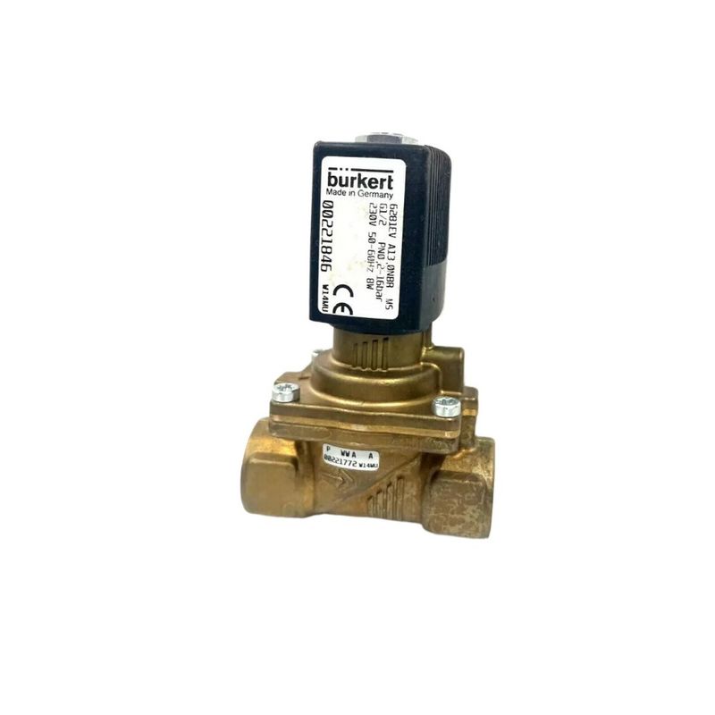 Electron Magnetic Valve BURKERT 00309022 FKM Seal G1/2 2/2 Thường mở 12 lỗ dòng chảy DC24V 8W 1-32bar