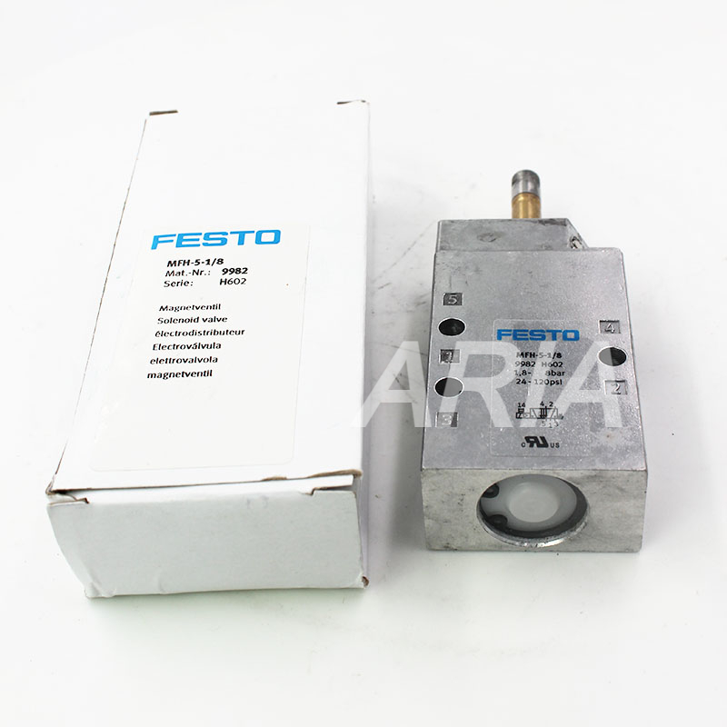 MFH-5-1/8 9982 Van solenoid 5/2, Trả về bằng lò xo 1.8-8 bar G 1/8, Cuộn dây được bán riêng
