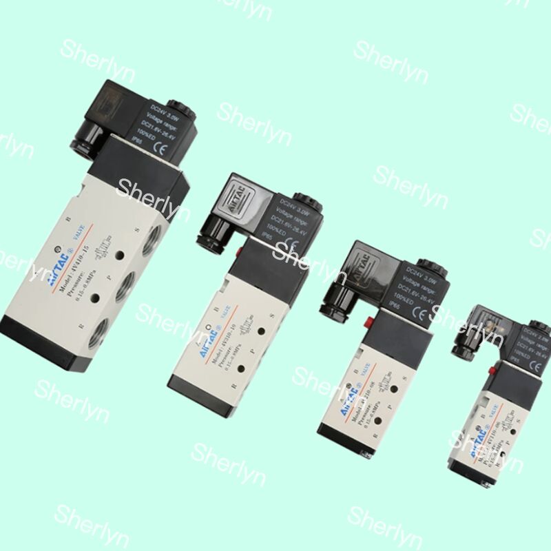 Van điện từ AIRTAC DC24V, van đảo chiều hai vị trí năm cửa với cấp bảo vệ IP65