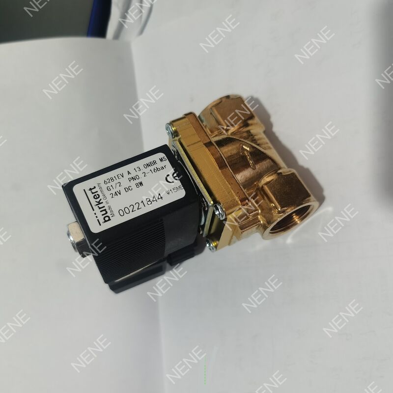 Industrial G3/8 Solenoid Valve BURKERT Type 6281 00322514 2/2 Thường đóng thân đồng FKM Seal 10.0 Flow Oriffice DC24V 8W 0.2-16bar 0 đến +120 °C