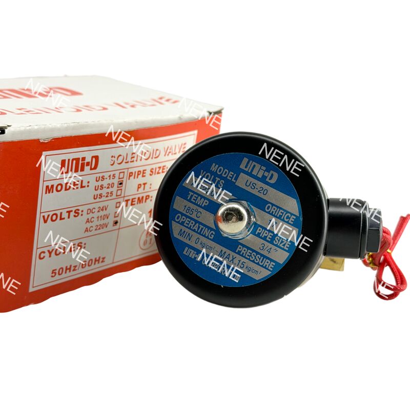 US-20 UNID 3/4" Brass Piston Pneumatic Solenoid Valve -5 °C ~ 185 °C Valve nước