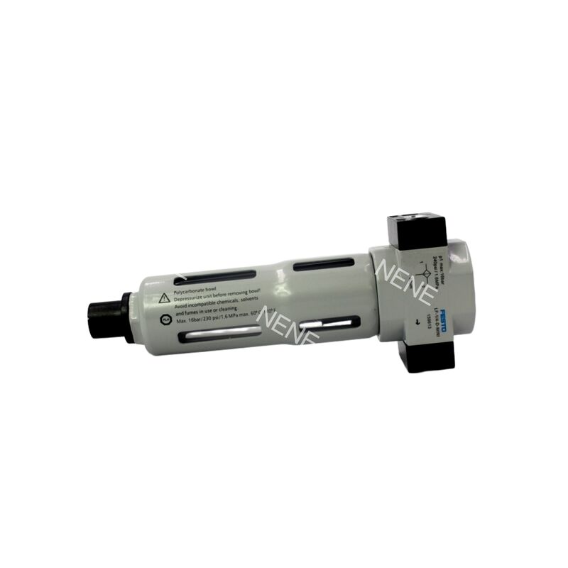 Với đồng hồ đo MPA 0,5-7bar Bộ điều chỉnh lọc Festo LFR-1/4-D-7-MINI-MPA 8002301 40μm G1/4 Xả bằng tay Hợp kim kẽm Có đồng hồ đo áp suất