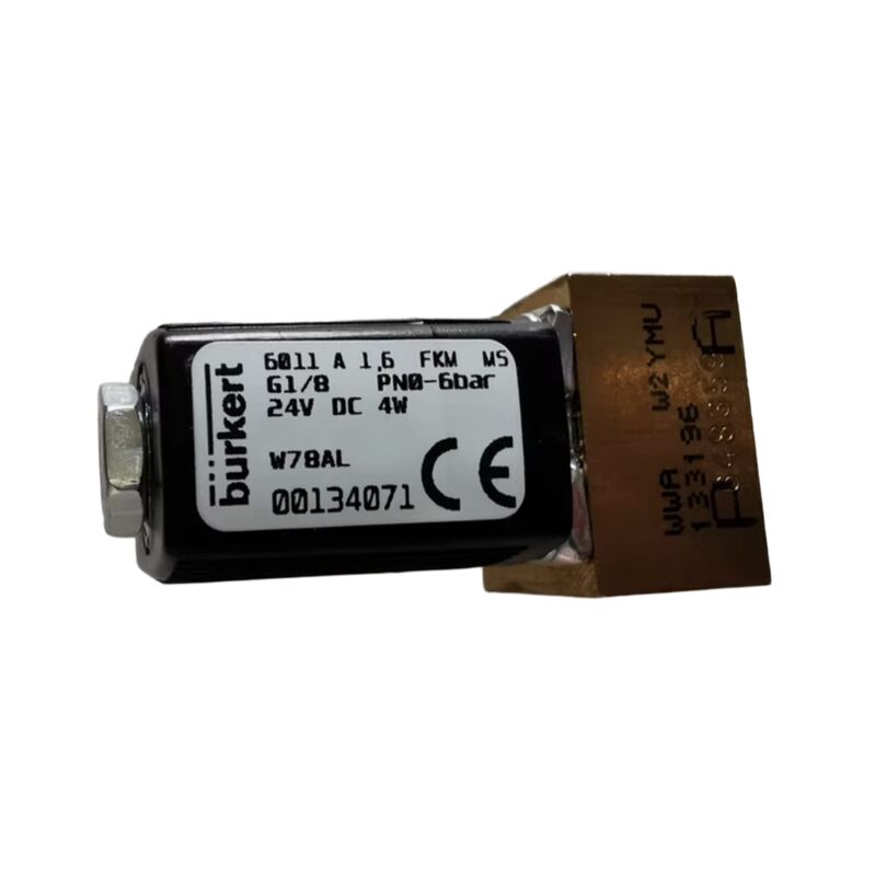 Burkert 00221886 6281 G1 1/4 2/2 Thường đóng 25.0 Lỗ chảy FKM Thân van bằng đồng kín DC24V 8W 0.2-16bar 0 ~ + 120 oC