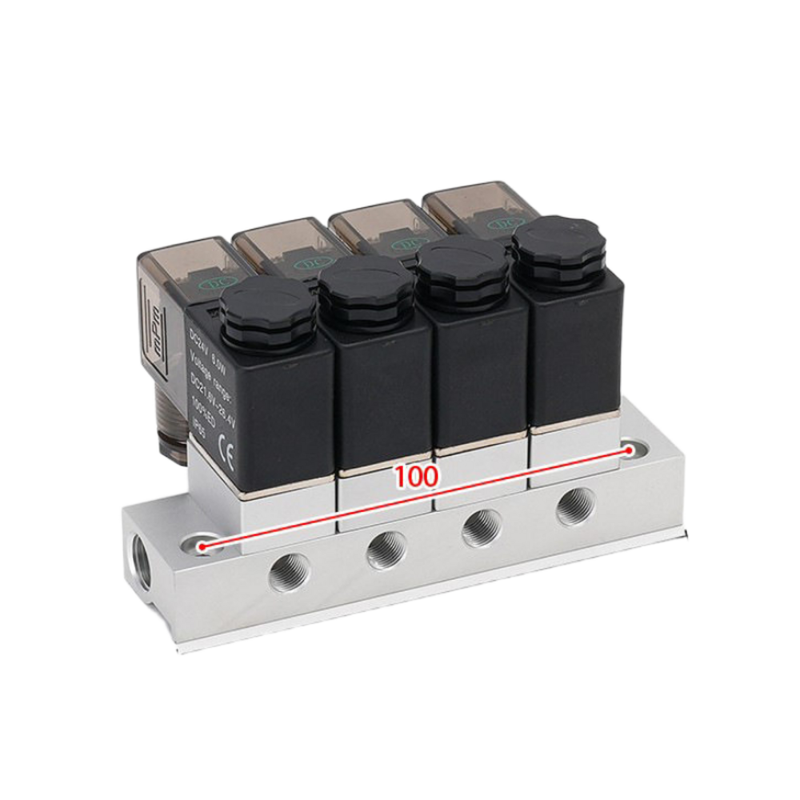 1-Inlet-5-Outlet 2V025-06-5F Solenoid Valve Manifold và 2V025-06-4F 1-Inlet-4-Outlet FKM Seal Ring