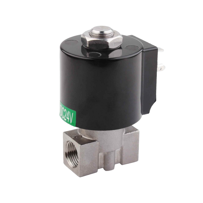 8.7AAS030B Kích thước lỗ 3mm Solenoid Valve 2 Way NC Port Kích thước 3/8 1/4 3/8 Stainless Steel 304 vật liệu cơ thể