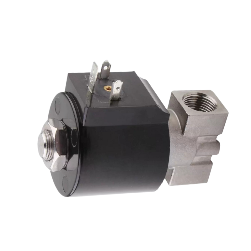 8.7AAS025B Thép không gỉ 304 van không khí 3/8 1/4 3/8 kích thước cổng PTFE vật liệu niêm phong lỗ kích thước 2,5mm 24VAC điện áp