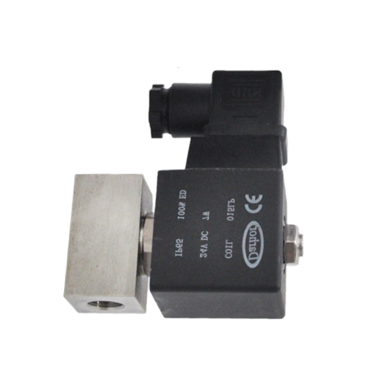 Thép không gỉ 304 Chất liệu thân 1/4 3/8 Kích thước cổng 2 mm Kích thước lỗ 2 chiều NC SH-020ES Van nước 12VDC