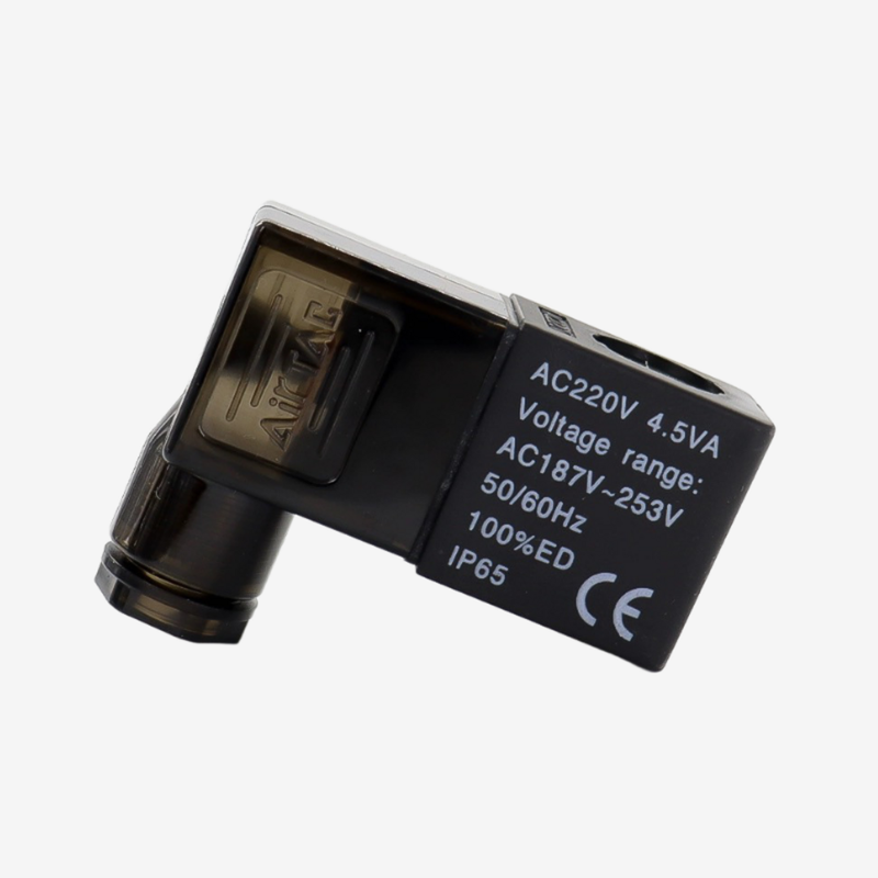 Cuộn dây Solenoid Airtac AC220V DC24V Cuộn dây thay thế riêng cho Van điện từ khí nén dòng 4V Lớp F cách điện Đầu nối Din Dung sai điện áp rộng
