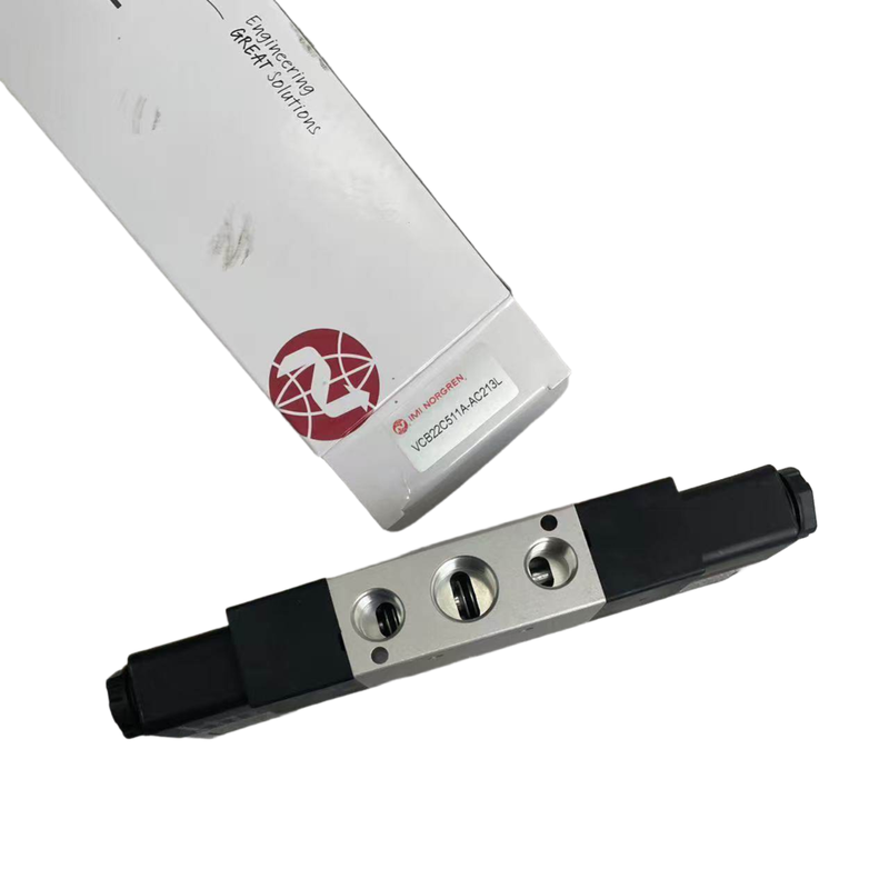 G3/8 Máy van khóa điện cực kép NORGREN VCB22C511A-AC213L 24VDC 5/2 Máy van hướng khí nén cho hệ thống vận chuyển 1800 L/min Dòng chảy