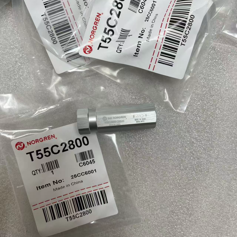 Compact Pneumatic Check Valve T55C2800 IMI Norgren G1/4 BSPP Thread Lightweight Non Return Valve cho mạch khí quyển robot