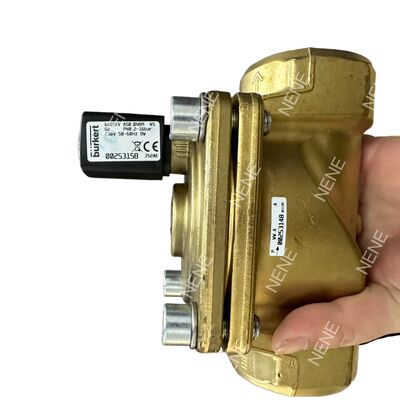 Động tác trực tiếp 2/2 NC Solenoid Valve BURKERT 6281 00221959 G1 Port Brass Body Hand Actuation 20.0 Oriffice NBR Seal AC220V 8W 0.2-16bar -10~+80°C