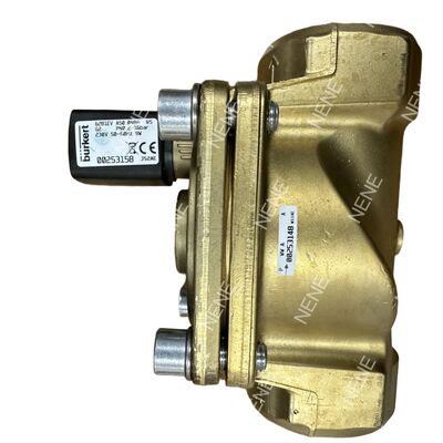 Van điện từ BURKERT 2/2 chiều 00221958 Loại 6281 G1 Thường đóng, Vỏ đồng thau, Có cơ cấu vận hành bằng tay, Gioăng NBR, Lỗ thông 20.0, DC24V 8W, 0.2-16 Bar