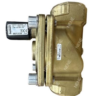 Van điện tử hoạt động trực tiếp BURKERT loại 6281 00221957 G3/4 2/2 Cơ thể đồng đóng thông thường Với hoạt động bằng tay NBR Seal 20.0 lỗ AC220V 8W 0.2-16bar -10 Đến +80 °C