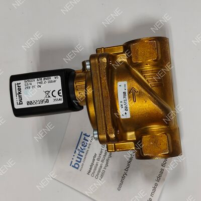 Phủ điện cực nhiệt độ cao FKM Seal BURKERT loại 6281 00221875 G3/4 2/2 Thân bằng đồng đóng bình thường 13.0 lỗ AC24V 8W 0.2-16bar 0 đến +120 °C